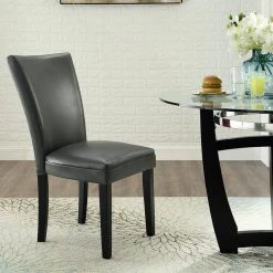 Gray Leather Dining chair Set of 2 by Wateday -Wateday Sales Store gray wateday dining chairs yj yuki9595148 31 1000