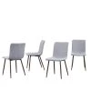 Gray and Black Fabric Upholstered Dining Chairs (Set of 4) by Wateday