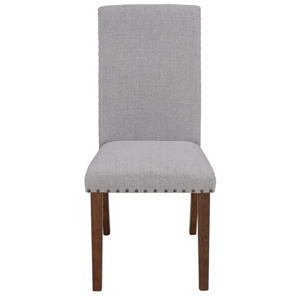 Gray Fabric Upholstered Dining Chairs (Set of 2) by Wateday 3 Gray Fabric Upholstered Dining Chairs (Set of 2) by Wateday - Image 3