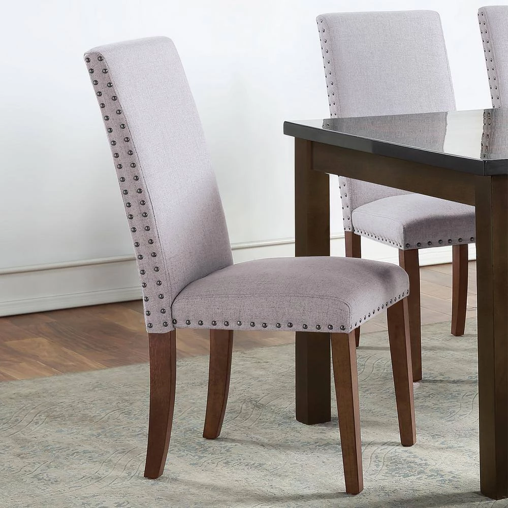 Gray Fabric Upholstered Dining Chairs (Set of 2) by Wateday 2 Gray Fabric Upholstered Dining Chairs (Set of 2) by Wateday - Image 2