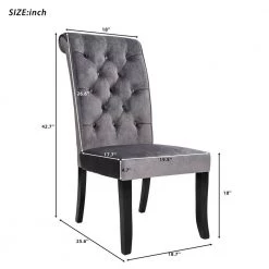 Gray Tufted Upholstered Armless Dining Side Chairs (Set of 2) by Wateday -Wateday Sales Store gray wateday dining chairs yj yuki9596030 1f 1000