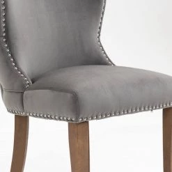 Gray Upholstered Wing-Back Dining Chairs (Set of 2) by Wateday -Wateday Sales Store gray wateday dining chairs yj yuki9596037 4f 1000