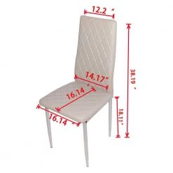 Gray PU Leather Dining Side Chair (Set of 8) by Wateday -Wateday Sales Store gray wateday dining chairs yj yuki9596043 4f 1000