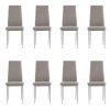 Gray PU Leather Dining Side Chair (Set of 8) by Wateday