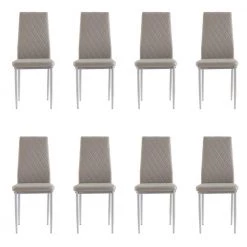 Gray PU Leather Dining Side Chair (Set of 8) by Wateday