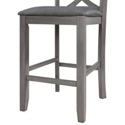 Gray Upholstered Dining Side Chair with Cross Back (Set of 2) by Wateday -Wateday Sales Store gray wateday dining chairs yj yuki9596049 4f 1000