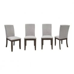Gray Upholstered Dining Side Chair (Set of 4) by Wateday
