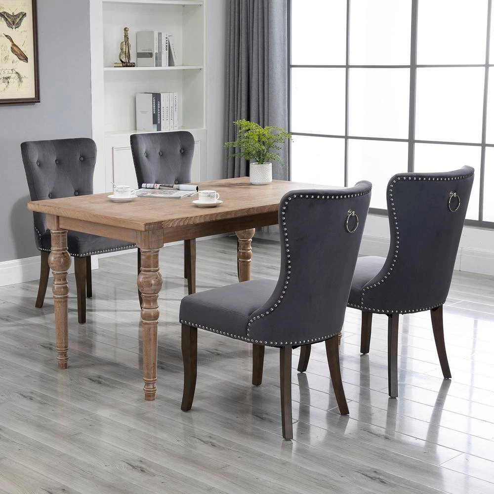 Gray Upholstered Dining Chair (Set of 4) by Wateday 7 Gray Upholstered Dining Chair (Set of 4) by Wateday - Image 7