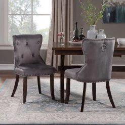 Gray Upholstered Dining Chair (Set of 4) by Wateday 9 Gray Upholstered Dining Chair (Set of 4) by Wateday -Wateday Sales Store gray wateday dining chairs yj yuki9596175 c3 1000