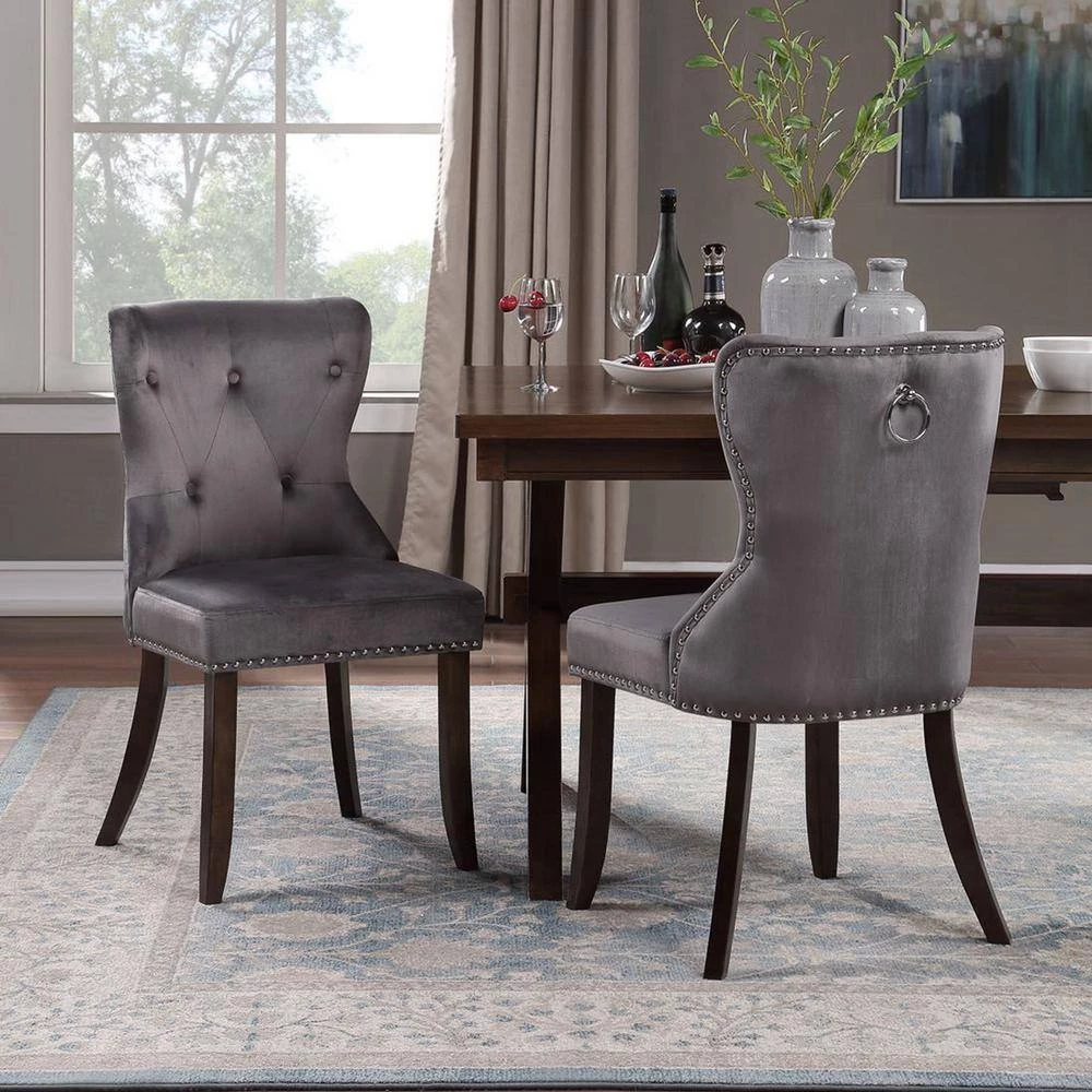 Gray Upholstered Dining Chair (Set of 4) by Wateday 3 Gray Upholstered Dining Chair (Set of 4) by Wateday - Image 3