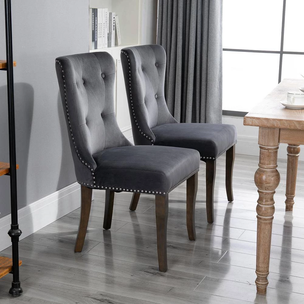 Gray Upholstered Dining Chair (Set of 4) by Wateday 2 Gray Upholstered Dining Chair (Set of 4) by Wateday - Image 2