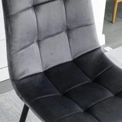 Gray Velvet Dining Side Chair (Set of 4) by Wateday -Wateday Sales Store gray wateday dining chairs yj yuki9596236 4f 1000