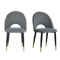 Gray Fabric Dining Side Chair (Set of 2) by Wateday