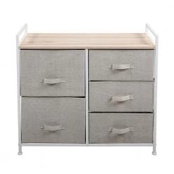 5-Drawer Gray Dresser Storage Tower (30.30 in. H x 32.70 in. W x 11.40 in. D) by Wateday