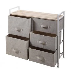 5-Drawer Gray Dresser Storage Tower (30.30 in. H x 32.70 in. W x 11.40 in. D) by Wateday -Wateday Sales Store gray wateday dressers yj yuki9596743 c3 1000