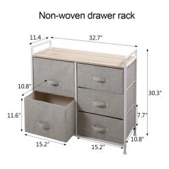 5-Drawer Gray Dresser Storage Tower (30.30 in. H x 32.70 in. W x 11.40 in. D) by Wateday -Wateday Sales Store gray wateday dressers yj yuki9596743 fa 1000