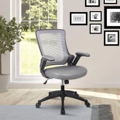 Gray Mid-Back Mesh Executive Chair with Height Adjustable Arms by Wateday -Wateday Sales Store gray wateday executive chairs yj yuki9595034 31 1000