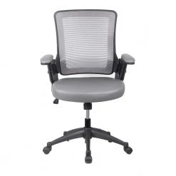 Gray Mid-Back Mesh Executive Chair with Height Adjustable Arms by Wateday