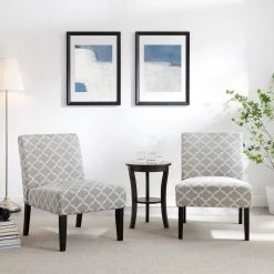 3-Piece Wood Top Gray Fabric Upholstery Bar Table Set by Wateday -Wateday Sales Store gray wateday living room sets yj yuki9596865 31 1000