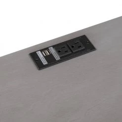 Two Built-in Shelves Cabinet Gray Nightstand with USB Charging Design, 27.5"H x 14.8"W x 21.2"L by Wateday -Wateday Sales Store gray wateday nightstands yj yuki9595408 44 1000