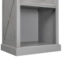 1-Drawer Gray Nightstand, 26"H x 15.9"W x 22"L by Wateday 11 1-Drawer Gray Nightstand, 26"H x 15.9"W x 22"L by Wateday -Wateday Sales Store gray wateday nightstands yj yuki9595409 1f 1000
