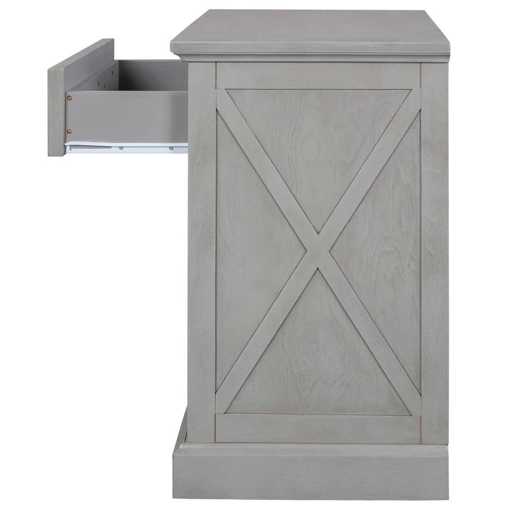 1-Drawer Gray Nightstand, 26"H x 15.9"W x 22"L by Wateday 2 1-Drawer Gray Nightstand, 26"H x 15.9"W x 22"L by Wateday - Image 2