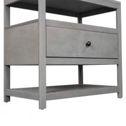 1-Drawer Gray Nightstand with Open Shelf, 25.2"H x 15"W x 26"L by Wateday -Wateday Sales Store gray wateday nightstands yj yuki9595411 4f 1000