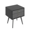 2-Drawer Gray Nightstand 17.72 in. H x 13.78 in. W x 15.75 in. D by Wateday