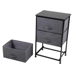 3-Drawer Gray Non-Woven Nightstand 27.95 in. H x 17.72 in. W x 11.81 in. D by Wateday -Wateday Sales Store gray wateday nightstands yj yuki9596539 1f 1000