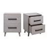 2-Drawer Gray Nightstand 23.60 in. H x 17.70 in. W x 13.80 in. D, Set of 2 by Wateday