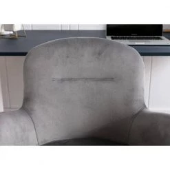 Gray Velvet Swivel Shell Office Chair with Non-adjustable Arms by Wateday -Wateday Sales Store gray wateday office stools yj yuki9595008 4f 1000