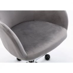 Gray Velvet Swivel Shell Office Chair with Non-adjustable Arms by Wateday -Wateday Sales Store gray wateday office stools yj yuki9595008 c3 1000