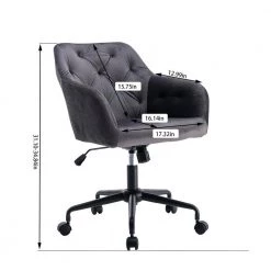 Gray Velvet Office Executive Chairs with Arms by Wateday -Wateday Sales Store gray wateday office stools yj yuki9596469 44 1000
