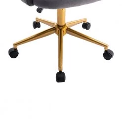 Gray Velvet Office Swivel Chairs with Arms by Wateday -Wateday Sales Store gray wateday office stools yj yuki9596471 1f 1000