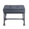 Gray Velvet Ottoman with Metal Base by Wateday