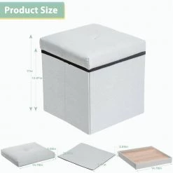 Gray Fabric Foldable Storage Ottoman by Wateday 10 Gray Fabric Foldable Storage Ottoman by Wateday -Wateday Sales Store gray wateday ottomans yj yuki9595854 1f 1000