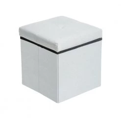 Gray Fabric Foldable Storage Ottoman by Wateday