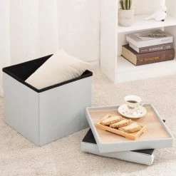 Gray Fabric Foldable Storage Ottoman by Wateday 8 Gray Fabric Foldable Storage Ottoman by Wateday -Wateday Sales Store gray wateday ottomans yj yuki9595854 c3 1000