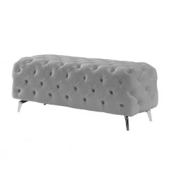 Gray Button Tufted Ottoman Bench by Wateday