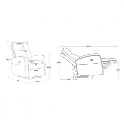 Gray Fabric Power Recliner with USB Port by Wateday -Wateday Sales Store gray wateday recliners yj yuki9595878 1f 1000