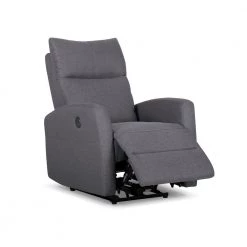 Gray Fabric Power Recliner with USB Port by Wateday
