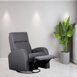 Gray Fabric Handle Manual Glider Swivel Recliner by Wateday -Wateday Sales Store gray wateday recliners yj yuki9595879 31 1000