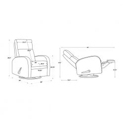 Gray Fabric Handle Manual Glider Swivel Recliner by Wateday -Wateday Sales Store gray wateday recliners yj yuki9595879 44 1000