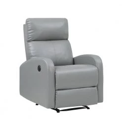 Gray Faux Leather Power Recliner by Wateday -Wateday Sales Store gray wateday recliners yj yuki9595901 c3 1000
