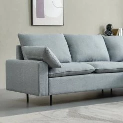 99.60 in. W Square Arm 2-Piece L-Shaped Linen Sectional Sofa in Gray with Left Chaise by Wateday -Wateday Sales Store gray wateday sectional sofas yj yuki9596459 1f 1000