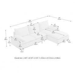 99.60 in. W Square Arm 2-Piece L-Shaped Linen Sectional Sofa in Gray with Left Chaise by Wateday -Wateday Sales Store gray wateday sectional sofas yj yuki9596459 44 1000