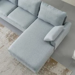 99.60 in. W Square Arm 2-Piece L-Shaped Linen Sectional Sofa in Gray with Left Chaise by Wateday -Wateday Sales Store gray wateday sectional sofas yj yuki9596459 4f 1000