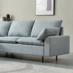 99.60 in. W Square Arm 2-Piece L-Shaped Linen Sectional Sofa in Gray with Right Chaise by Wateday -Wateday Sales Store gray wateday sectional sofas yj yuki9596465 1f 1000