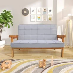 18.5 in. W Flared Arm Fabric Straight Children Leisure Sofa in Gray by Wateday -Wateday Sales Store gray wateday sofas couches yj yuki9596021 31 1000
