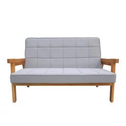 18.5 in. W Flared Arm Fabric Straight Children Leisure Sofa in Gray by Wateday